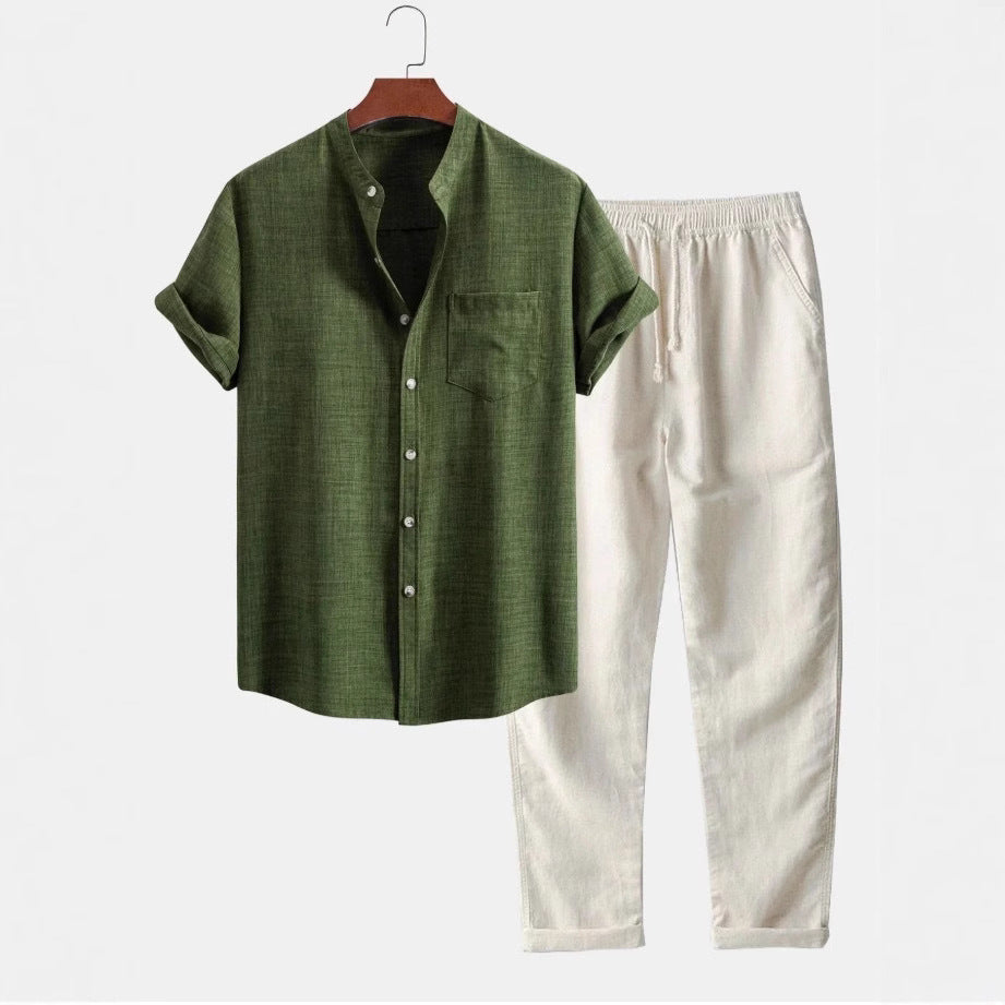 Men's Slim-fit Short-sleeved Shirt