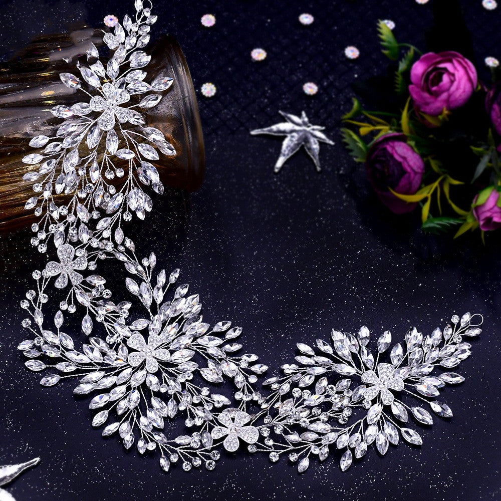 Rhinestone Bridal Flower Headband