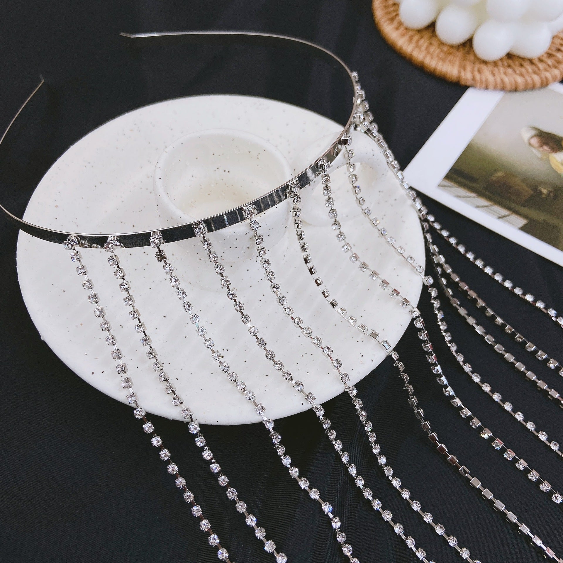 Luxury Rhinestone Tassel Headband for Women