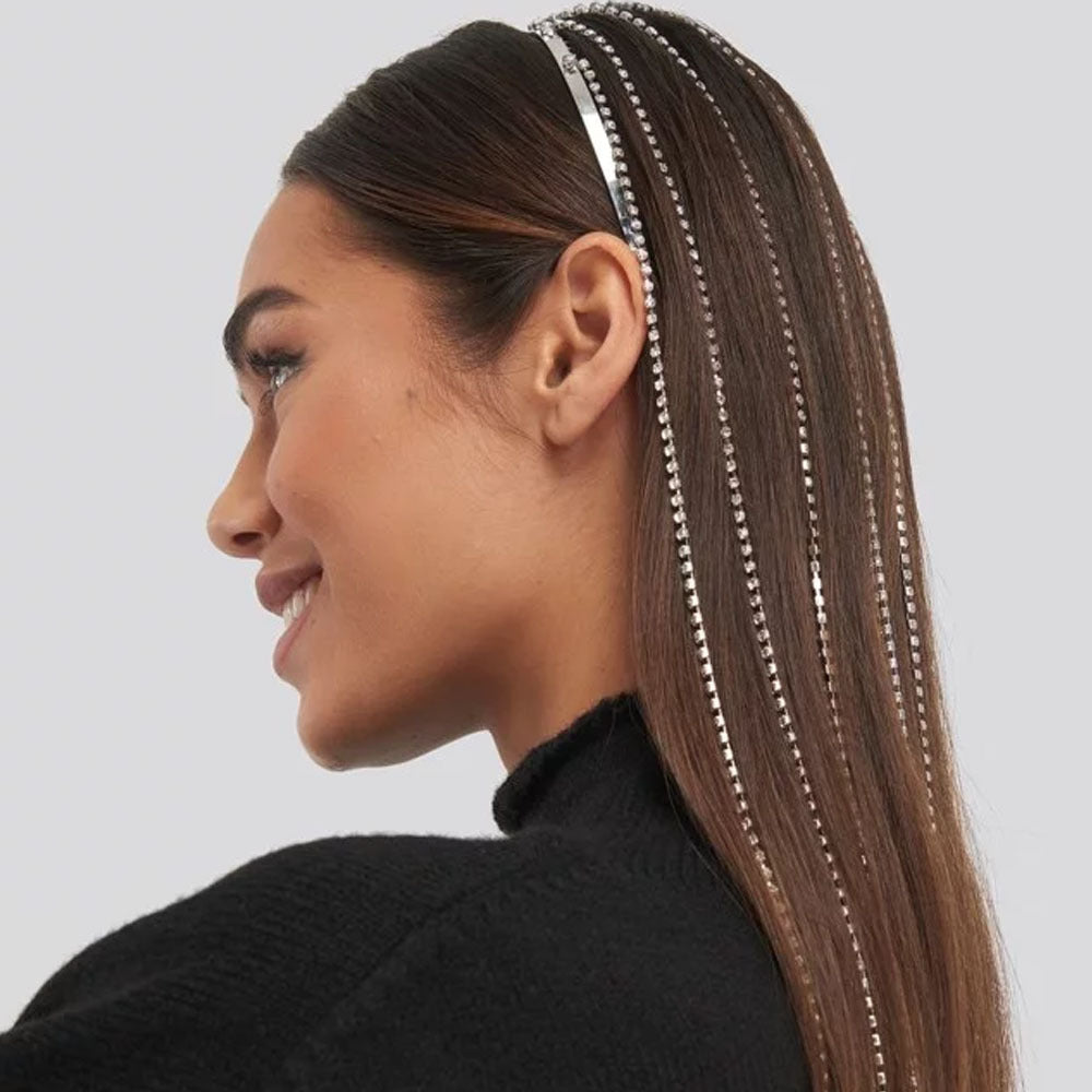 Luxury Rhinestone Tassel Headband for Women