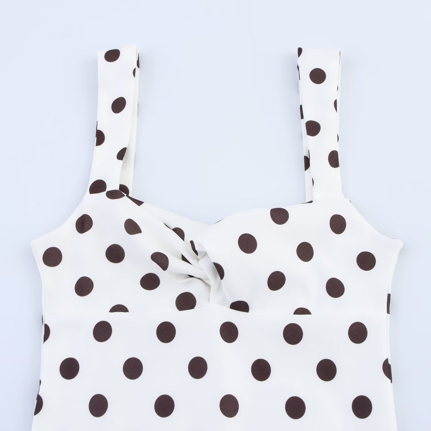 Timeless Feminine Grace – Color-Block Polka Dot Short Dress