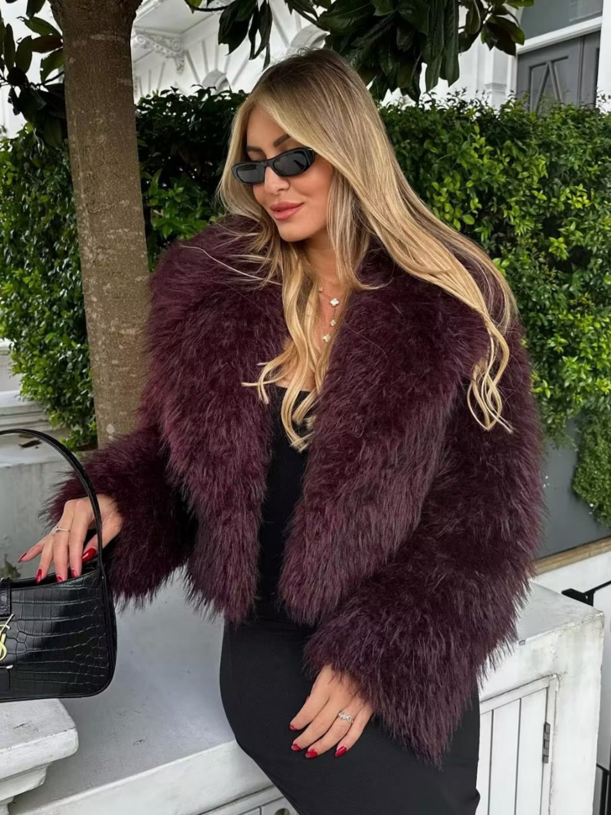 Winter Luxe Streetwear – Thick Faux Fur Suede Coat for Women