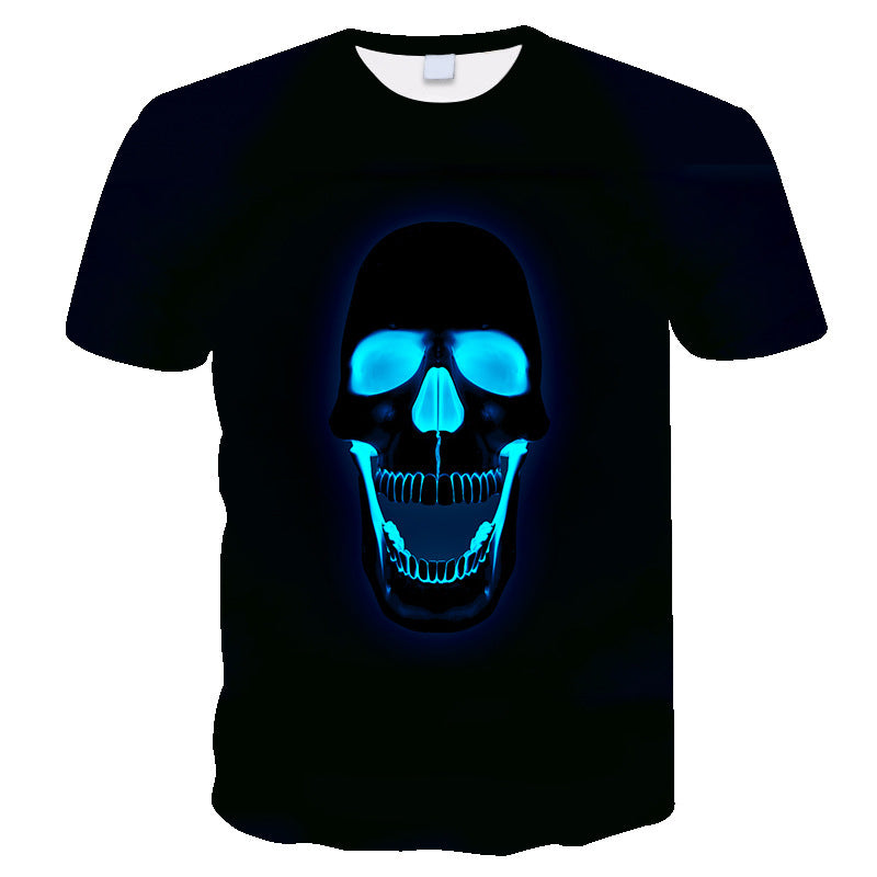 Skull Men's And Women's  Casual Short Sleeve