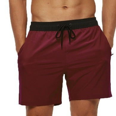 Waist Headband Pocket Zipper Drawstring Shorts