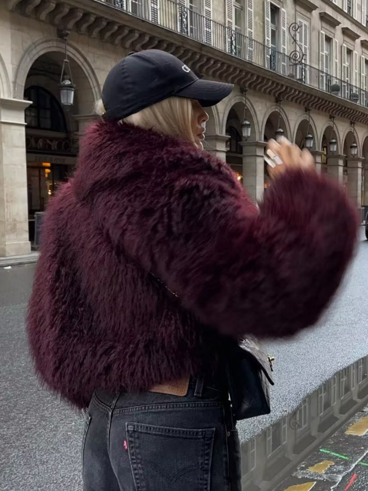 Winter Luxe Streetwear – Thick Faux Fur Suede Coat for Women