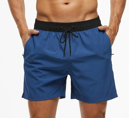 Waist Headband Pocket Zipper Drawstring Shorts