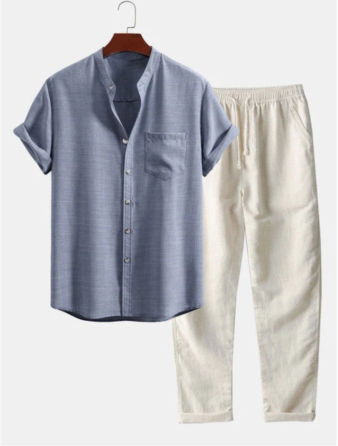 Men's Slim-fit Short-sleeved Shirt