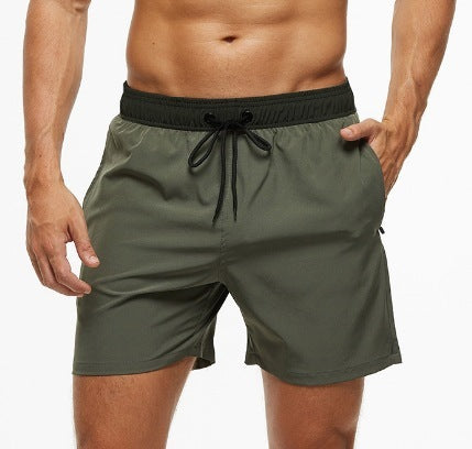 Waist Headband Pocket Zipper Drawstring Shorts