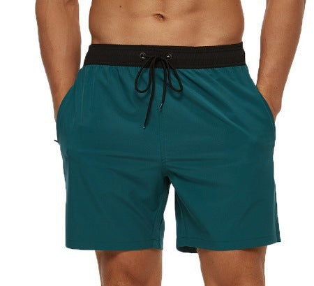 Waist Headband Pocket Zipper Drawstring Shorts