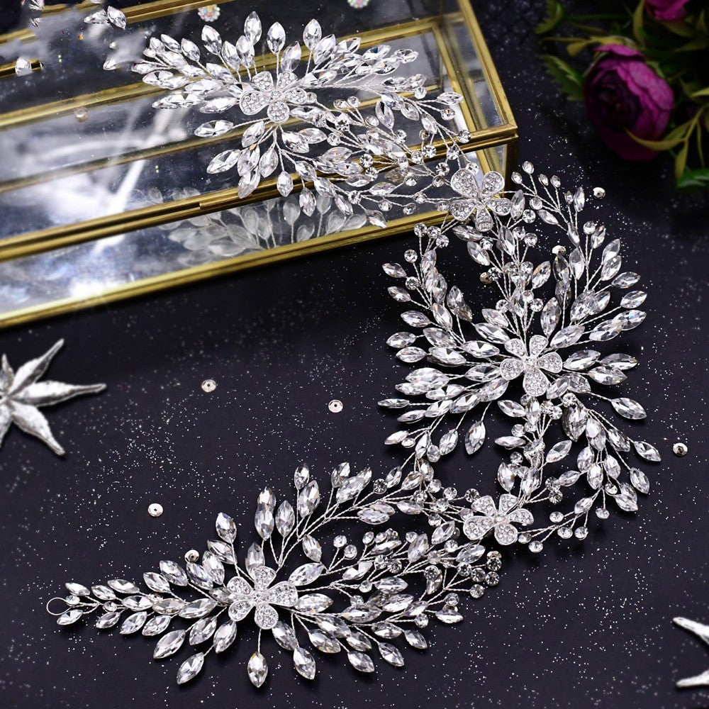 Rhinestone Bridal Flower Headband