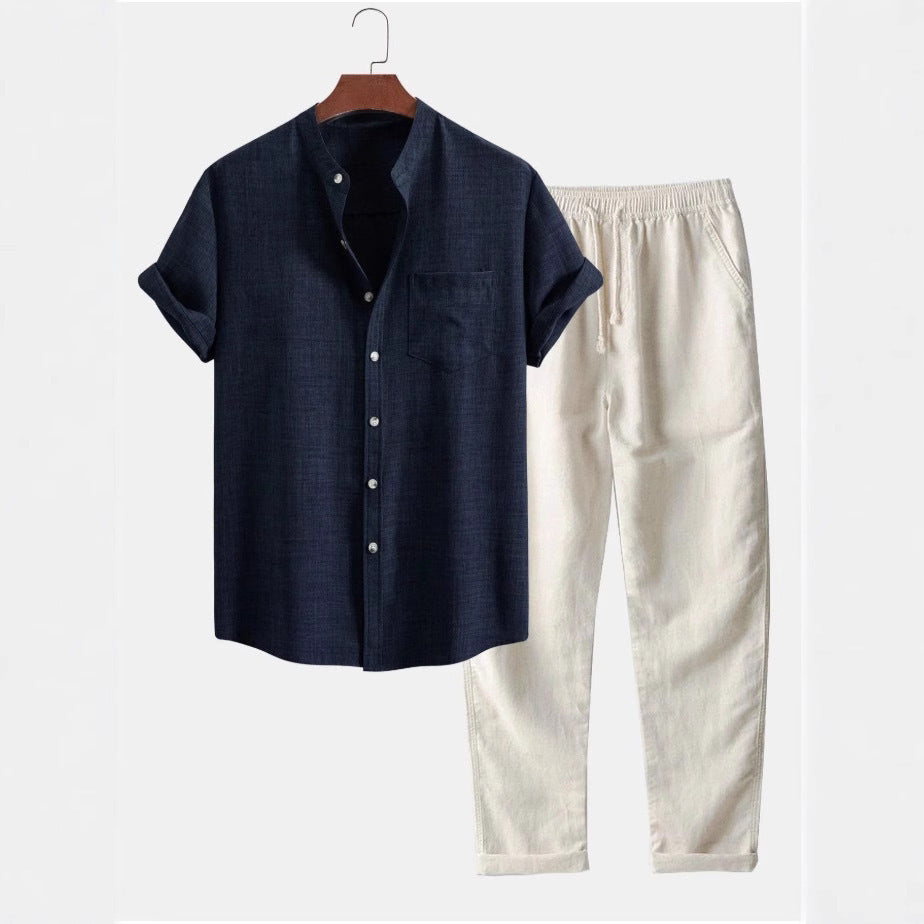 Men's Slim-fit Short-sleeved Shirt