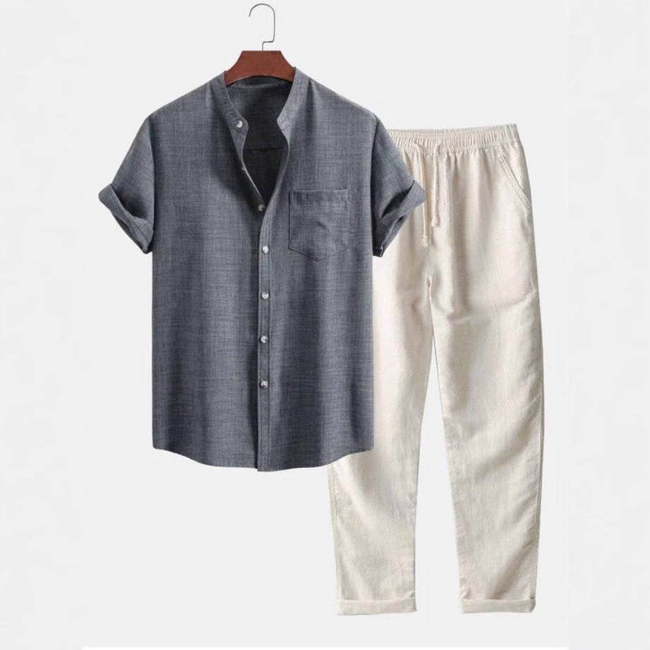 Men's Slim-fit Short-sleeved Shirt