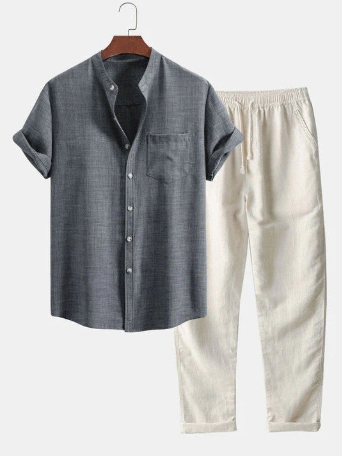 Men's Slim-fit Short-sleeved Shirt
